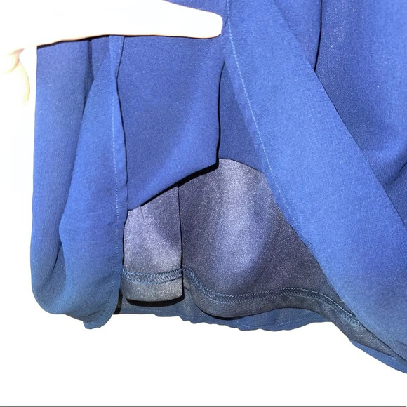 Altar’d State Navy Blue Crochet Sleeve Lined Mini Dress Small Women’s - Picture 5 of 10